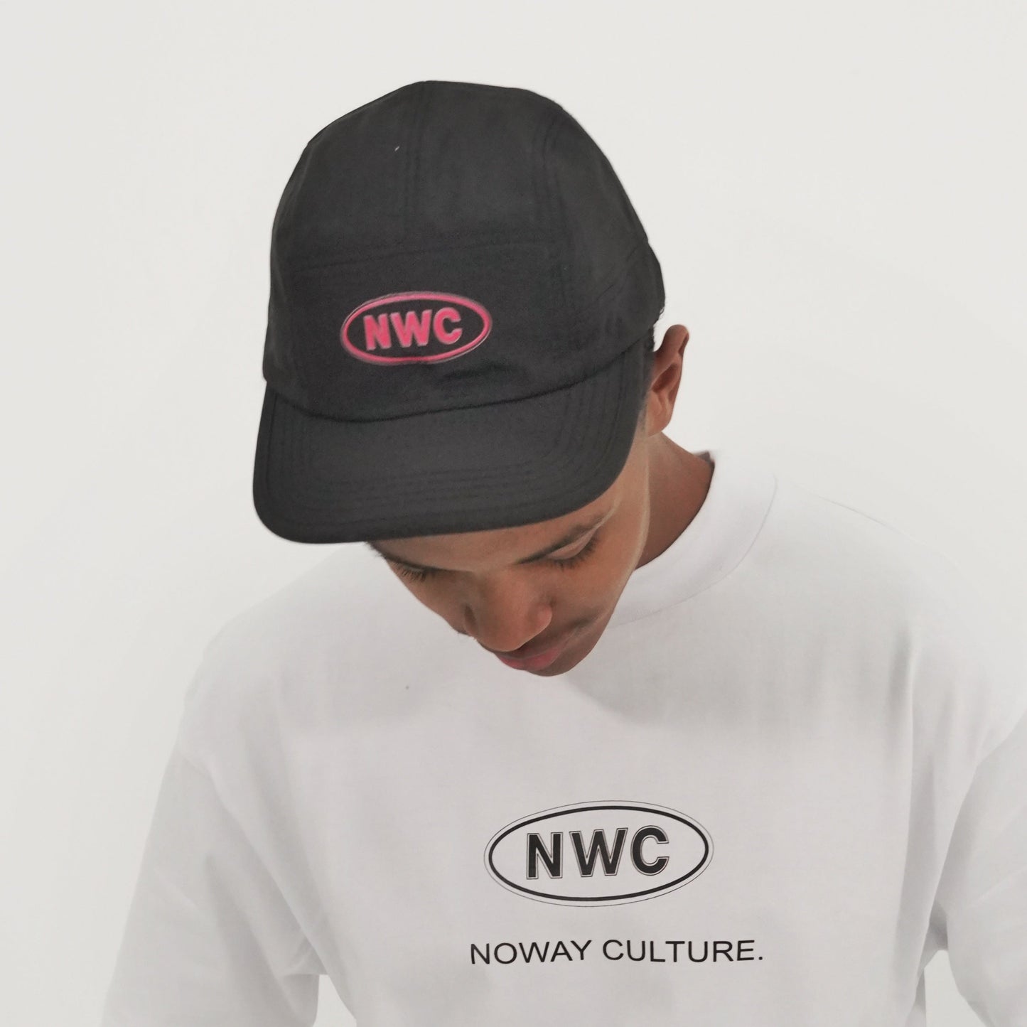BLACK "PINK NWC LOGO" 5 FIVE PANAL CAP